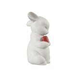 LLADRÓ PORCELAIN SCULPTURE "PUFFY – GENEROUS RABBIT" WITH RED HEART 