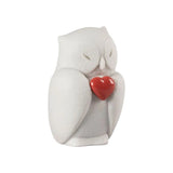 LLADRÓ PORCELAIN SCULPTURE "REESE – INTUITIVE OWL" WITH RED HEART 