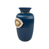 LLADRÓ PORCELAIN VASE "LOVER'S EYES" BLUE WHITE AND GOLD 