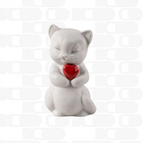 Porcelain sculpture "Whiskers – Playful Kitten" with red heart LLADRÓ