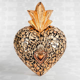 Maxi Cuore Sacro Ex Voto nero con Milagros