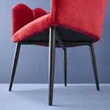 Sedia in velluto Marlene Werns in rosso