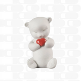 Porcelain sculpture "Roby – Brave Bear" with Red Heart LLADRÓ