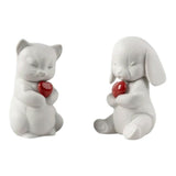 Porcelain sculpture "Whiskers – Playful Kitten" with red heart LLADRÓ