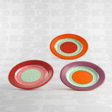 Set 4 piatti dessert Werns Fancy Colors in porcellana con oro