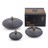 Lampada ad Olio Disc in Vetro Fumé e Ottone L - Peri Living