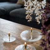 Lampada ad Olio Disc in Vetro Martellato e Ottone