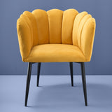 Sedia in velluto Marlene Werns in giallo