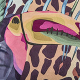 Cuscino Werns Toucan e Monstera con frange in poliestere multicolore