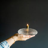Lampada ad Olio Disc in Vetro Martellato e Ottone