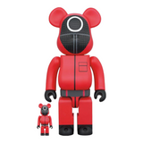 MEDICOM TOY - 400% & 100% BEARBRICK SET - SQUID GAME (CIRCLE GUARD)