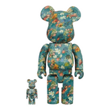 MEDICOM TOY - 400% & 100% BEARBRICK SET - VINCENT VAN GOGH (50TH ANNIVERSARY - FLORAL PATTERN)