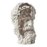 Porcelain sculpture "Eternal Fluidity – Thinker" white and silver LLADRÓ