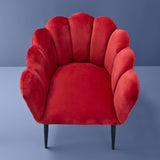 Sedia in velluto Marlene Werns in rosso