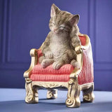 Scultura Werns Gatto su poltrona in poliresina