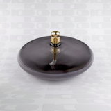 Lampada ad Olio Disc in Vetro Fumé e Ottone L - Peri Living