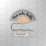 Ventaglio Glitter "Non Sudo, Brillo" Argento – Fisura