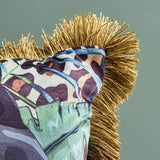 Cuscino Werns Toucan e Monstera con frange in poliestere multicolore