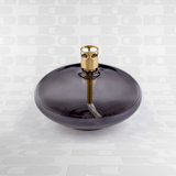 Lampada ad Olio Disc in Vetro Fumé e Ottone S - Pier Living
