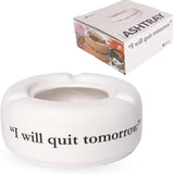 Posacenere in Ceramica Bianco "I will quit tomorrow" – Fisura