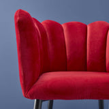 Sedia in velluto Marlene Werns in rosso