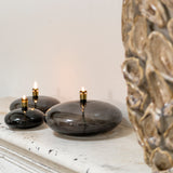 Lampada ad Olio Disc in Vetro Fumé e Ottone S - Pier Living