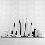 Set di scacchi Skyline Chess "The New York City Edition" con scacchiera in cartone