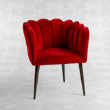 Sedia in velluto Marlene Werns in rosso