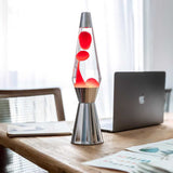 Lava lamp "Bullet" Fisura rossa con base argentata