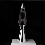 Lava lamp “Bullet” Fisura nera con base argentata