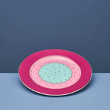 Set 4 piatti dessert Werns Fancy Colors in porcellana con oro