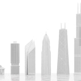 Set di scacchi Skyline Chess "The Chicago City Edition" con scacchiera in cartone