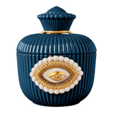 Porcelain jewellery box "Lover's Eyes" white, blue and gold LLADRÓ