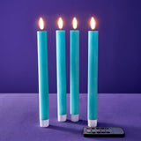 Set 4 candele LED Werns stick blu in cera e plastica