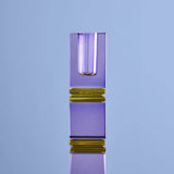 Portacandele Werns Fancy Crystal viola quadrato in vetro