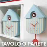 Orologio Cucù Azzurro con Righe Rosse