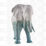 Porcelain sculpture "Elephant – Underwater" white and blue LLADRÓ