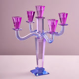 Portacandele Werns Fancy Crystal in vetro viola 5 fiamme decorativo