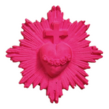J'AI VU LA VIERGE - BROCHE EX VOTO - ROSA FLUO