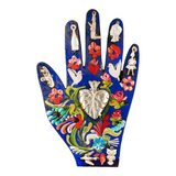 PINK PAMPAS - MANO IN LEGNO CON MILAGROS - BLU