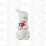 Porcelain sculpture "Puffy – Generous Rabbit" with red heart LLADRÓ