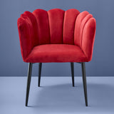 Sedia in velluto Marlene Werns in rosso