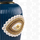 Porcelain vase "Lover's Eyes" blue, white and gold LLADRÓ