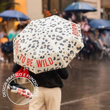 Fisura Ombrello pieghevole leopardato “Born to be wild”
