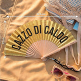 Ventaglio Glitter "Cazzo di Caldo" Dorato – Fisura