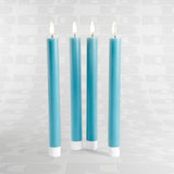 Set 4 candele LED Werns stick blu in cera e plastica