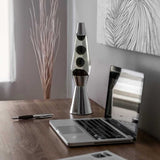 Lava lamp “Bullet” Fisura nera con base argentata