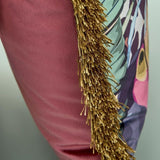 Cuscino Werns Toucan e Monstera con frange in poliestere multicolore