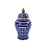 Vaso con coperchio porcellana Werns blu e bianco