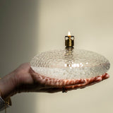 Lampada ad Olio Disc in Vetro Martellato e Ottone L - Peri Living